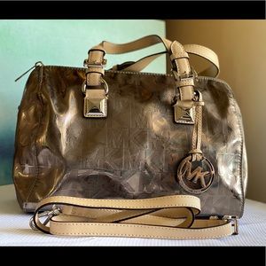 Silver w/cream strap Michael Kors Bag